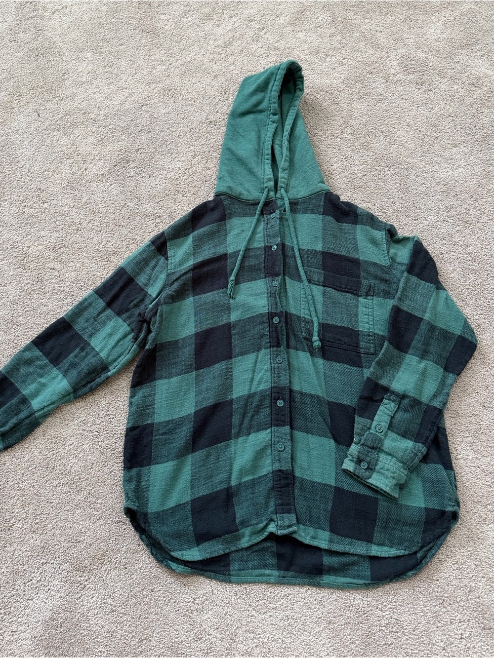 Women’s American Eagle Outfitters Forest Green Ribbed Top with Mountain Logo